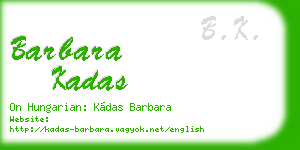 barbara kadas business card